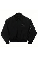 Unisex Loose-Fit Zipper Jacket with Star Moon Ring Print