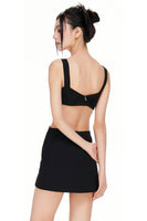 Embroidery Fitted Hollow-Out Dress with Cross Design