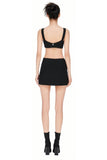 Embroidery Fitted Hollow-Out Dress with Cross Design