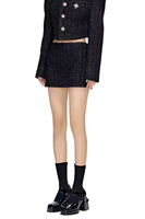 Black Low-Waist Mini Skirt with Cross Design
