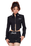 Fitted Short Suit Jacket with Cross Design