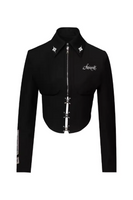 Fitted Short Suit Jacket with Cross Design