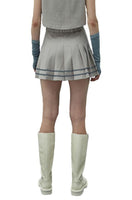 Pleated Reflective Stripes Skirt in Ash Grey - Dose