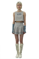 Pleated Reflective Stripes Skirt in Ash Grey - Dose