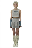 Pleated Reflective Stripes Skirt in Ash Grey - Dose