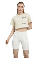 Beige Crop Logo T-Shirt - Dose