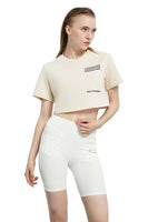 Beige Crop Logo T-Shirt - Dose