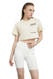 Beige Crop Logo T-Shirt - Dose