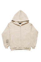 Beige Embroidery Zipper Hoodie - Dose