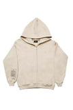 Beige Embroidery Zipper Hoodie - Dose