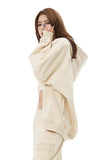 Beige Embroidery Zipper Hoodie - Dose