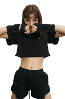 Crop T-Shirt in Black - Dose