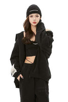Black Embroidery Zipper Hoodie - Dose