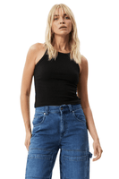 Black Lydia Hemp Ribbed Singlet - Dose