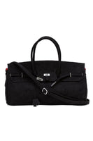 Black Suede Leather Bandana Bag - Dose