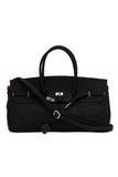 Black Suede Leather Bandana Bag - Dose