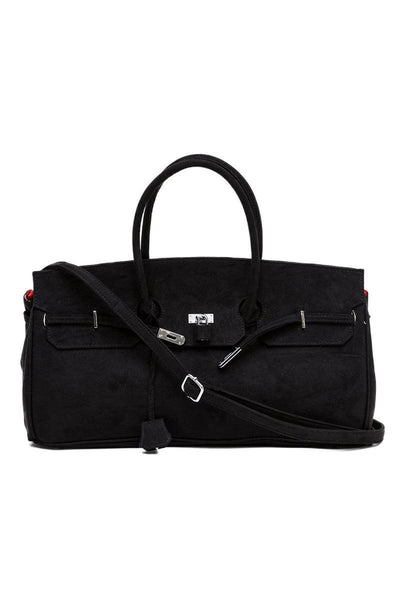 Black Suede Leather Bandana Bag - Dose