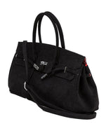 Black Suede Leather Bandana Bag - Dose