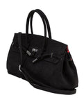 Black Suede Leather Bandana Bag - Dose
