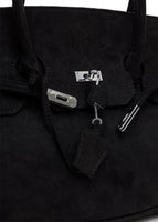 Black Suede Leather Bandana Bag - Dose