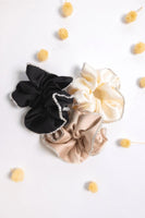 Embellished Silk Scrunchies Trio - Dose