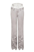 Grey Double Waistband Flared Trousers - Dose