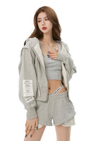 Grey Hoodie with Removable Sleeves - Dose