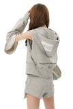 Grey Hoodie with Removable Sleeves - Dose