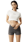 Off White Ari Recycled Waffle Cropped Tee - Dose
