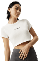 Off White Ari Recycled Waffle Cropped Tee - Dose