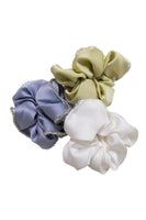 Pearl White Embellished Silk Scrunchie - Dose