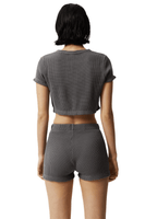 Steel Ari Recycled Waffle Cropped Tee - Dose