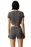 Steel Ari Recycled Waffle Cropped Tee - Dose