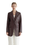 Stitched One Button Jacket in Maroon - Dose