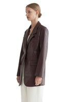 Stitched One Button Jacket in Maroon - Dose