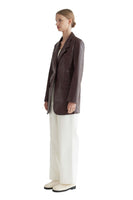 Stitched One Button Jacket in Maroon - Dose