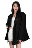 Embroidery Unisex Double Buttoned Blazer in Black - Dose