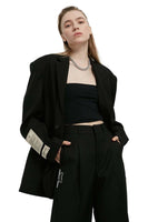 Unisex Patched Blazer in Black - Dose