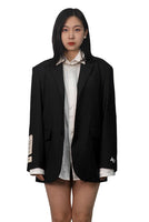 Unisex Patched Blazer in Black - Dose