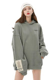 Unisex Green Oversized Hoodie with Adjustable Length - Dose