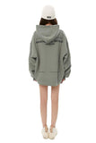 Unisex Green Oversized Hoodie with Adjustable Length - Dose
