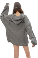 Unisex Grey Oversized Hoodie with Adjustable Length - Dose