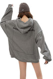 Unisex Grey Oversized Hoodie with Adjustable Length - Dose