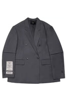 Unisex Grey Patched Jacket with Removable Sleeves - Dose