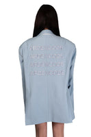 Embroidery Unisex Double Buttoned Blazer in Sky Blue - Dose