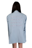 Embroidery Unisex Double Buttoned Blazer in Sky Blue - Dose