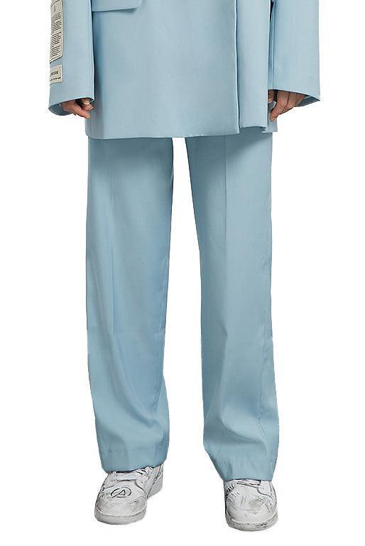 Unisex Sky Blue Loose-Fit Suit Pants – Dose