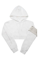 White Badge Cropped Hoodie - Dose